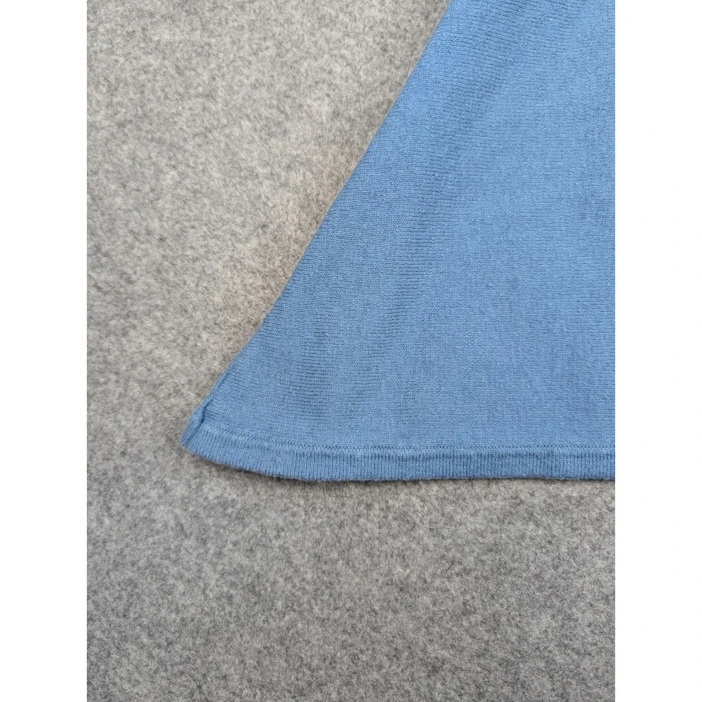 Pure Jill, J. Jill Blue V-Neck Sharkbite‎ Hem Tunic Sweater 3/4 Sleeve Large